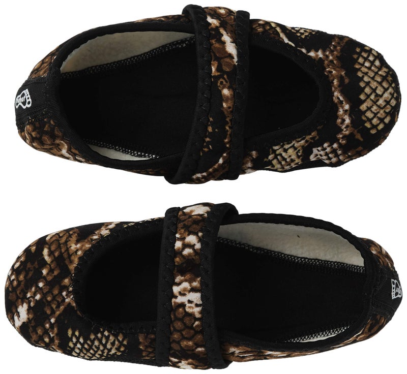 Nufoot Betsy Lou Fuzzies Women's Slippers, Foldable, Flexible Flats, Slipper Socks, Travel Slipper, Yoga Socks, House Shoes, Indoor Shoes, Gold Snake, Large - Image 3